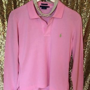 Pink💓 Long Sleeve Ralph Lauren Skinny Polo